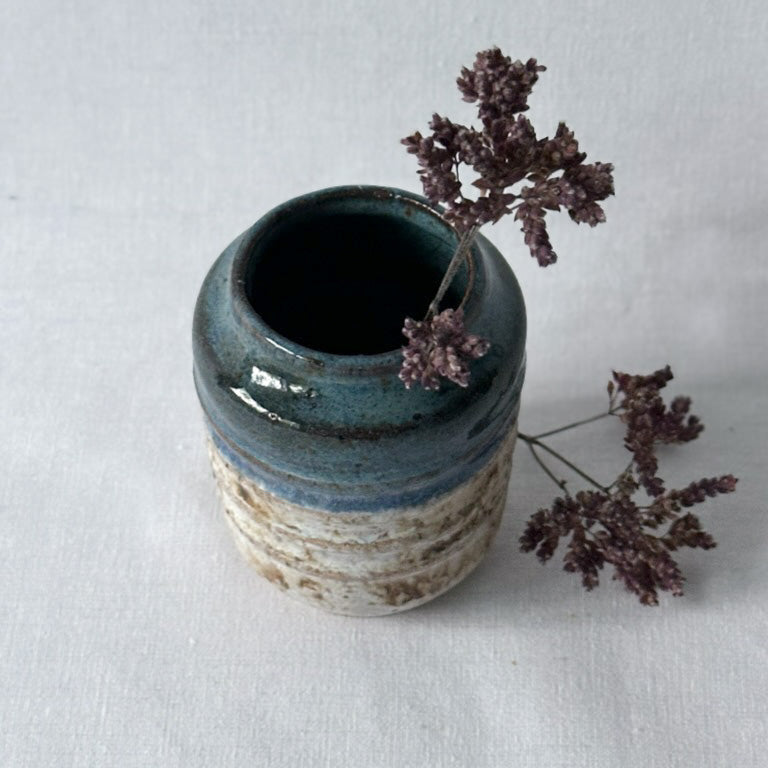 blue bud vase
