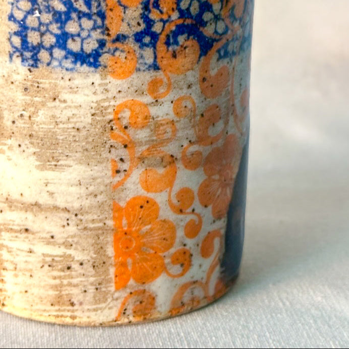 mcm patchwork pattern pot