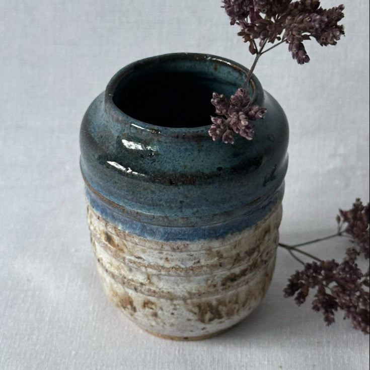 blue bud vase