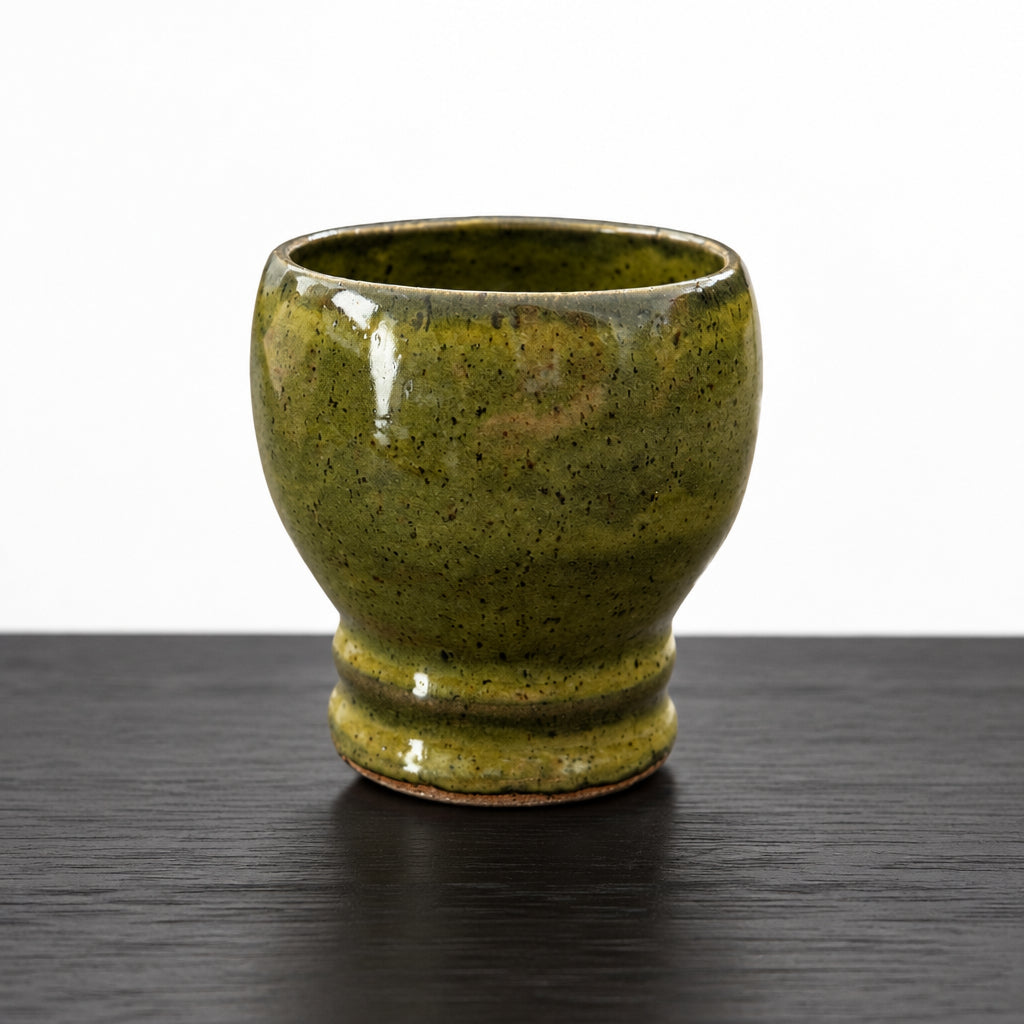 glossy mossy pedestal pot