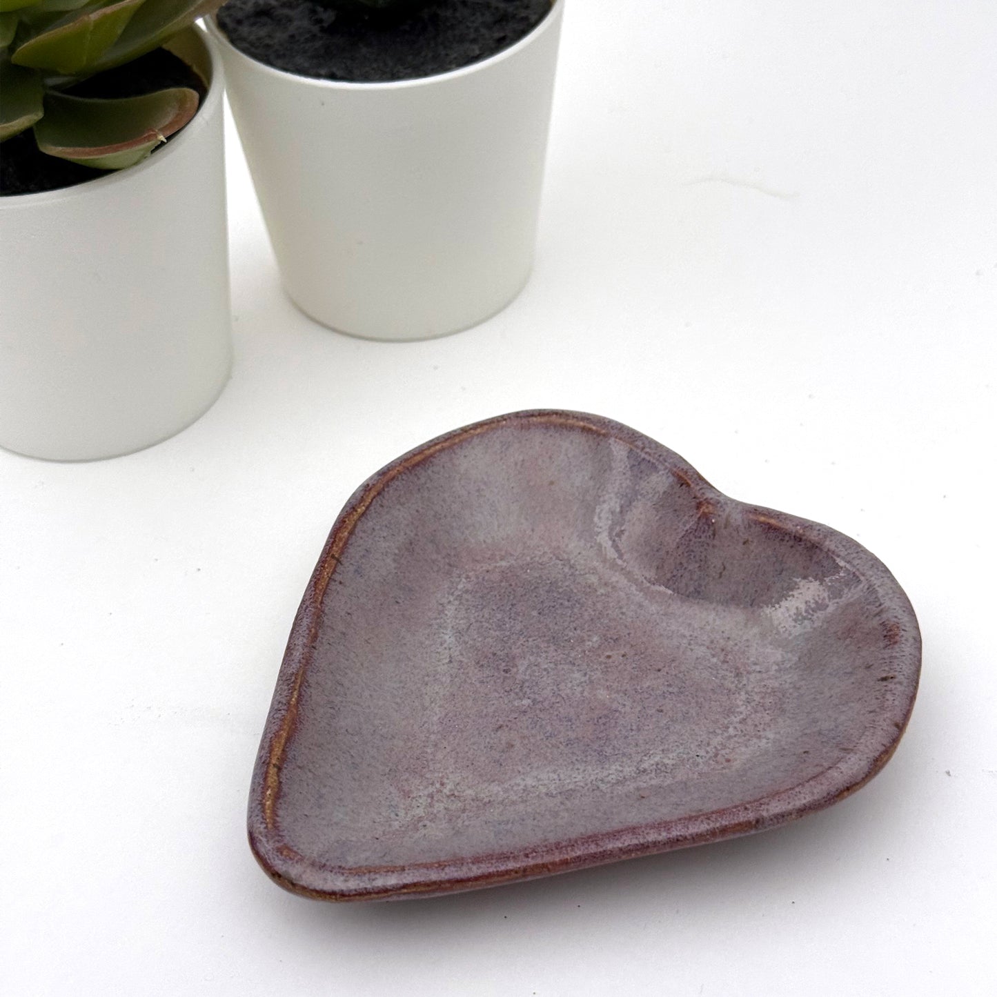 heart trinket dish | smokey merlot
