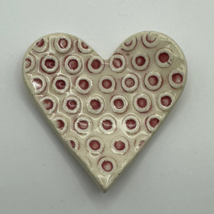 mini heart trinket dish | red circles