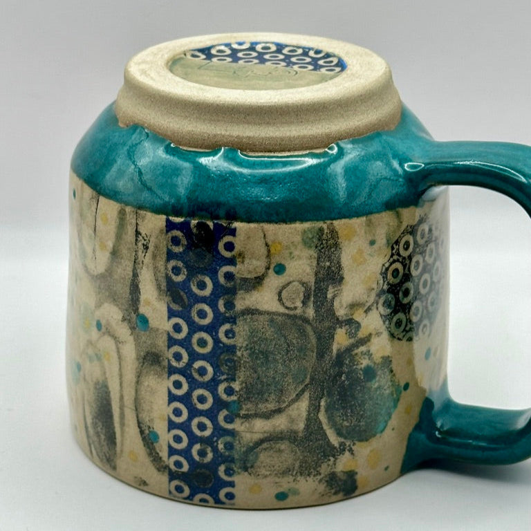 abstract turquoise mug