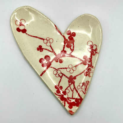 floral heart trinket dish