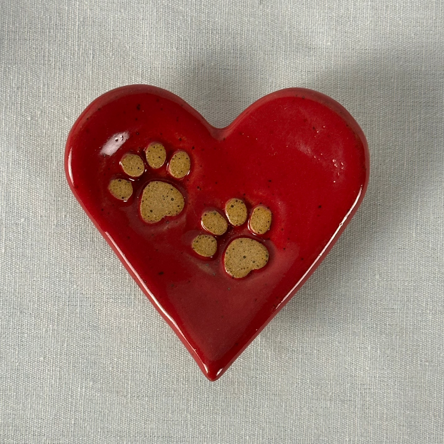 mini heart trinket dish | paw prints