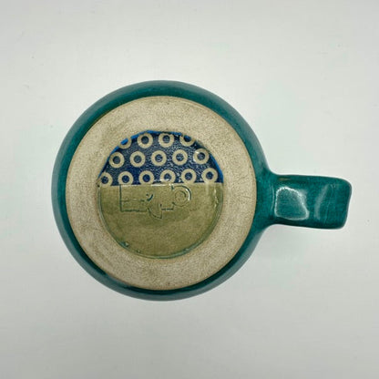 abstract turquoise mug