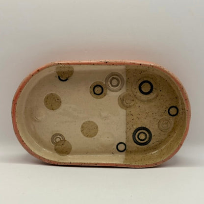 pink circles trinket dish