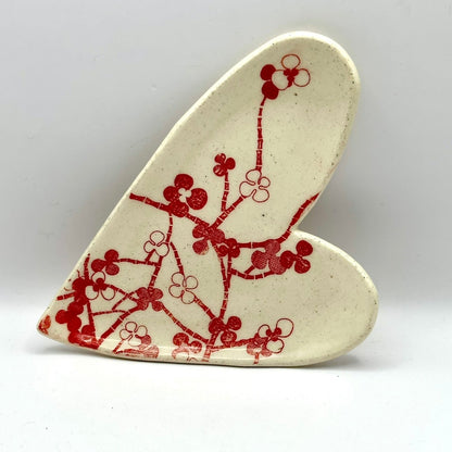 floral heart trinket dish