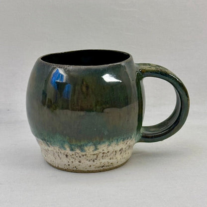 green floral handle mug