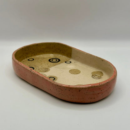 pink circles trinket dish