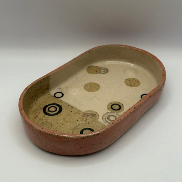 pink circles trinket dish