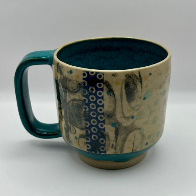 abstract turquoise mug