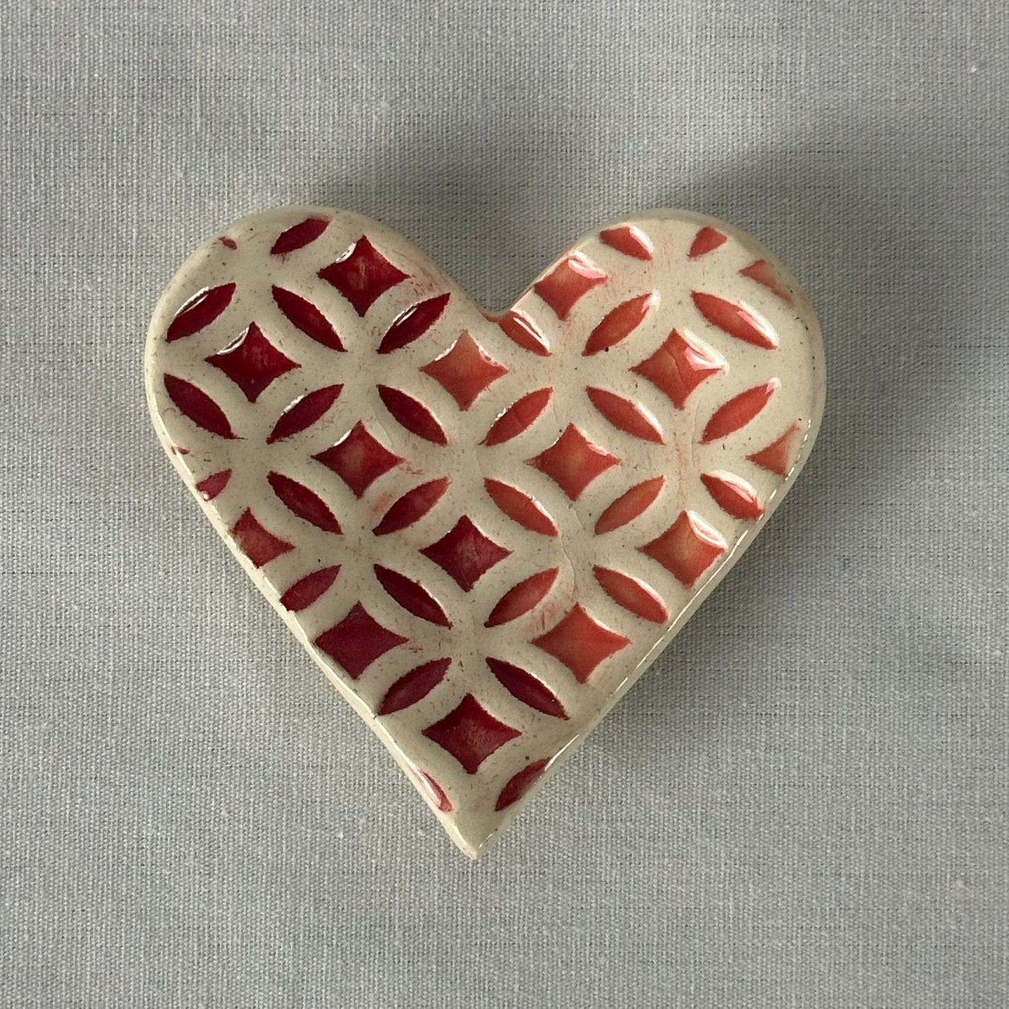 mini heart trinket dish | ombre pattern