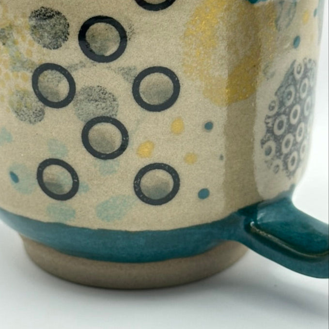 abstract turquoise mug