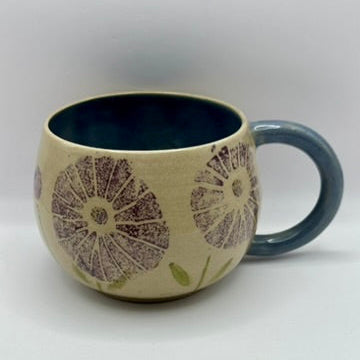 purple flower mug