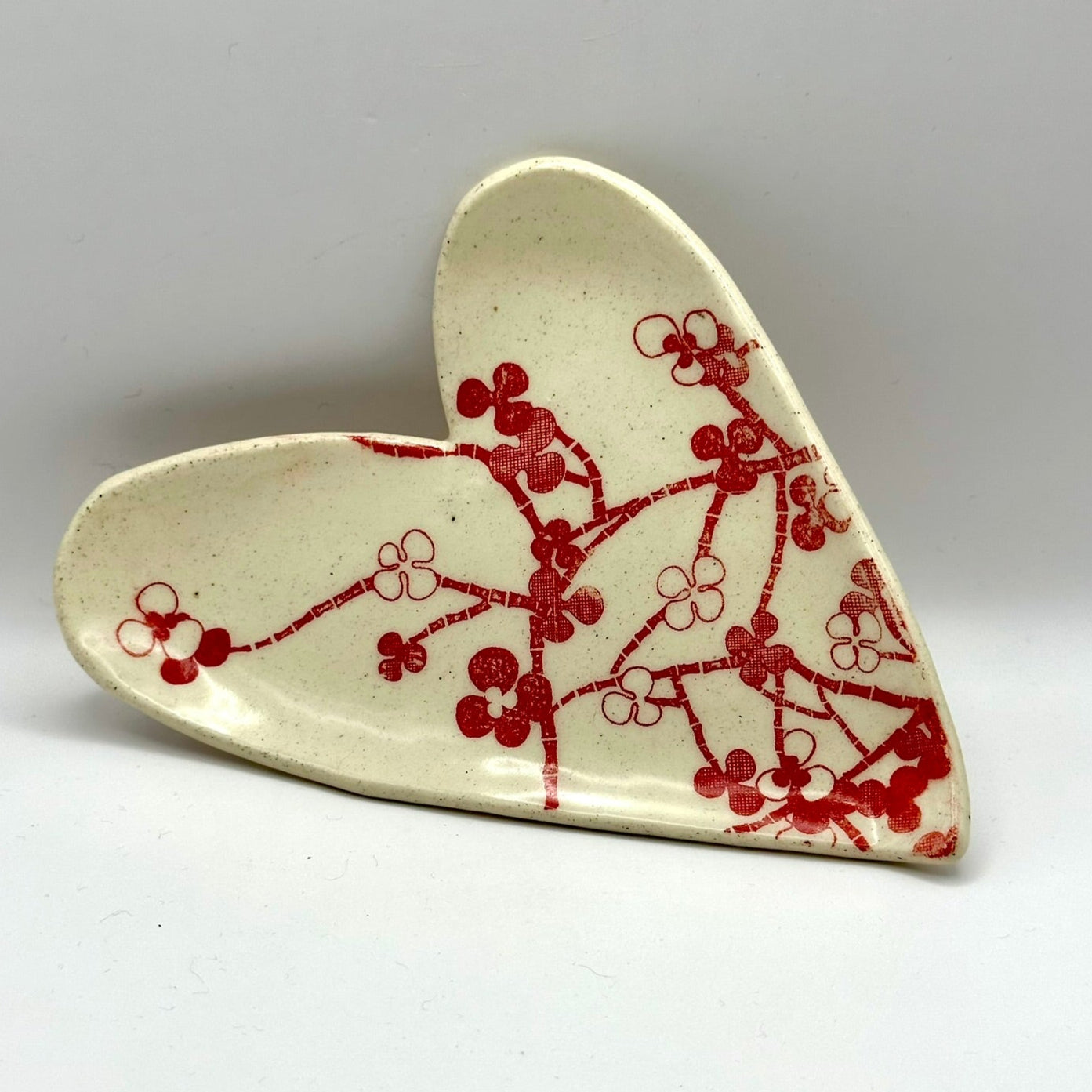 floral heart trinket dish