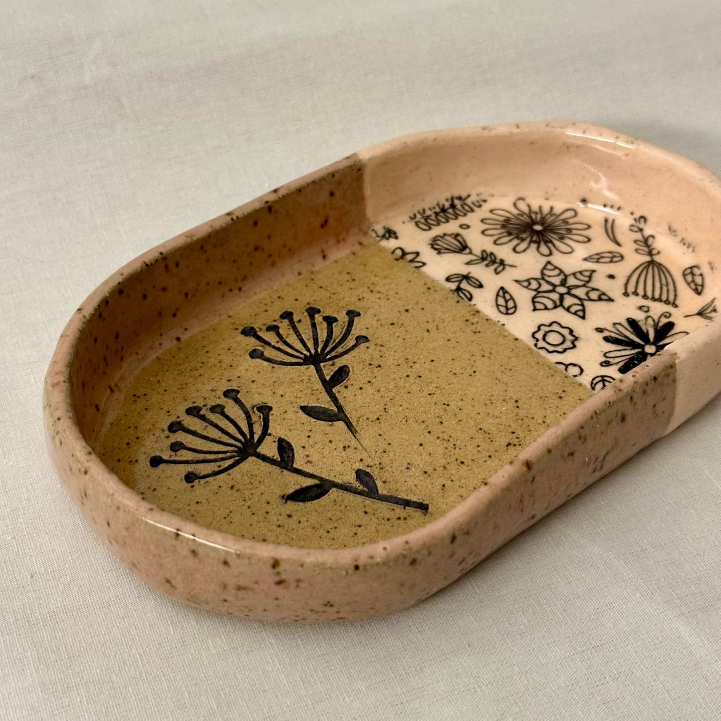 trinket dish | pink dandelion