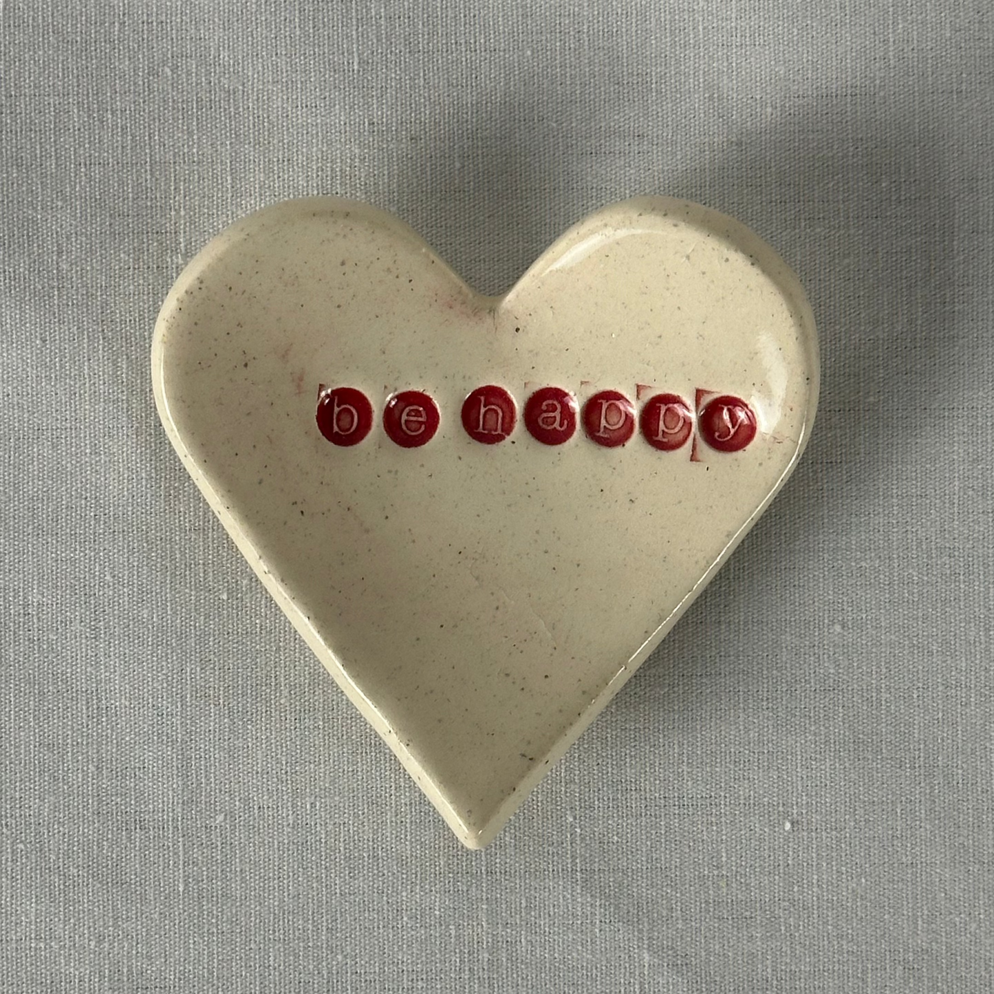 mini heart trinket dish | be happy