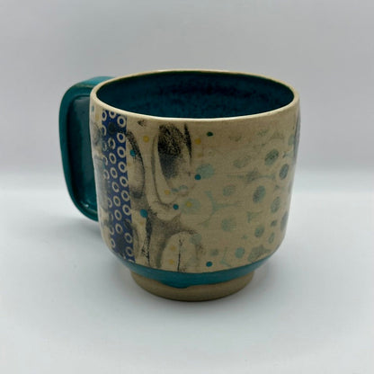 abstract turquoise mug