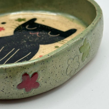 black cat trinket dish