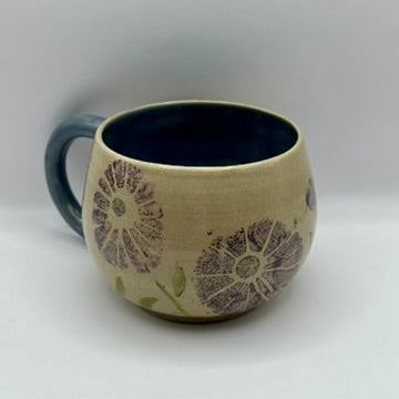 purple flower mug