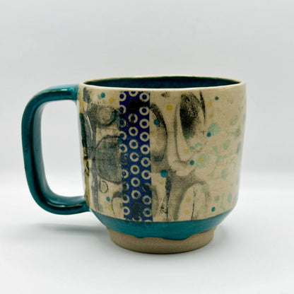 abstract turquoise mug