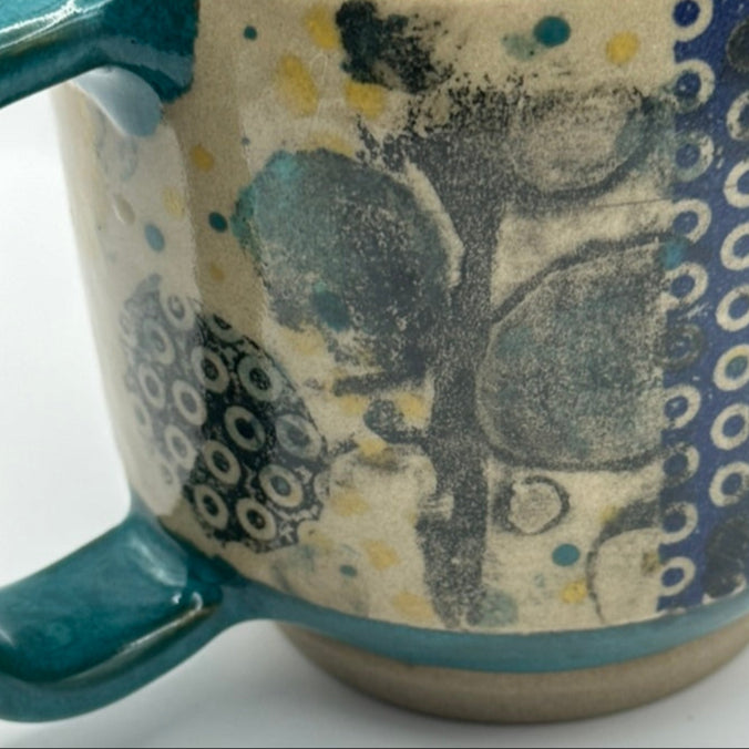 abstract turquoise mug