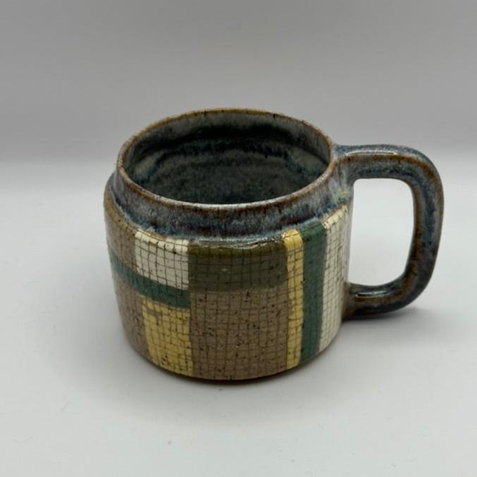 mcm iron lustre color block mug