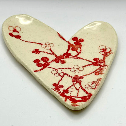 floral heart trinket dish