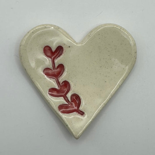 mini heart trinket dish | red stem