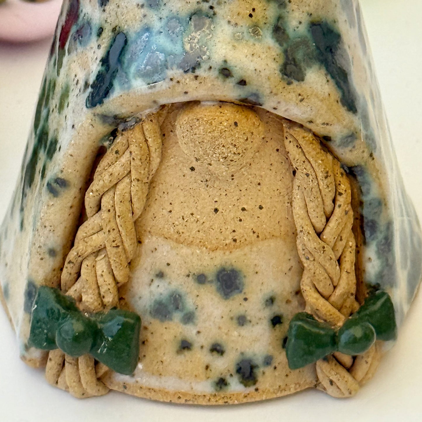 close-up of Decorative ceramic gnome figure 