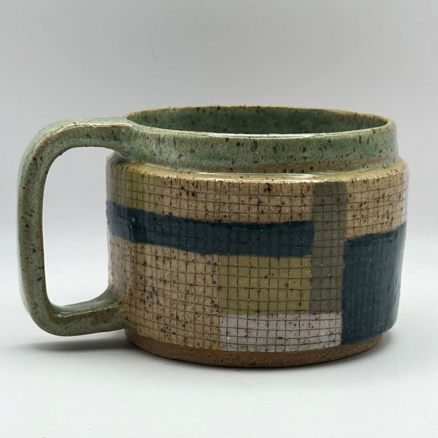 mcm green colorblock mug