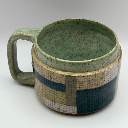 mcm green colorblock mug