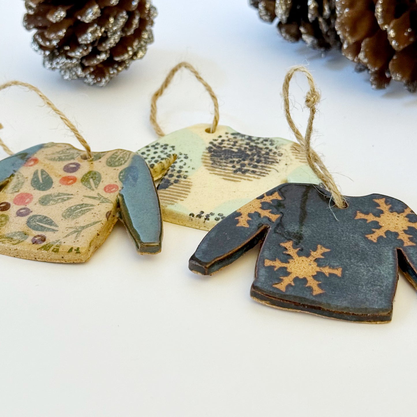 ceramic sweater ornaments