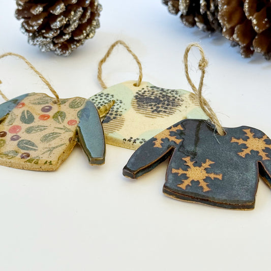 ceramic sweater ornaments